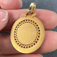 Load image into Gallery viewer, French Pierced Round 18K Yellow Gold Medal Pendant
