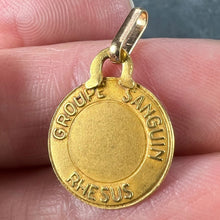 Load image into Gallery viewer, French Rod of Asclepius Blood Type Medical 18K Yellow Gold Perroud Charm Pendant