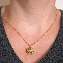 Load image into Gallery viewer, French Mechanical Steam Train Engine 18K Yellow Gold Charm Pendant