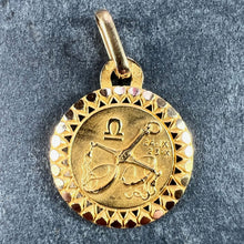 Load image into Gallery viewer, French Libra Zodiac Starsign 18K Yellow Gold Perroud Charm Pendant