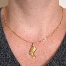Load image into Gallery viewer, 18K Yellow Gold Nefertiti Charm Pendant