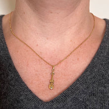 Load image into Gallery viewer, French Violin 18K Yellow White Gold Charm Pendant