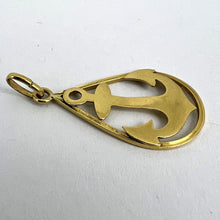 Load image into Gallery viewer, Ships Anchor 18K Yellow Gold Charm Pendant