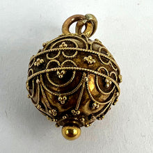 Load image into Gallery viewer, French 18K Yellow Gold Filigree Sphere Charm Pendant