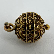 Load image into Gallery viewer, French 18K Yellow Gold Filigree Sphere Charm Pendant