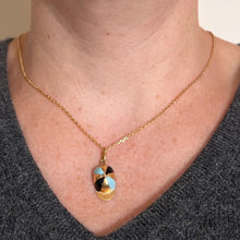 Load image into Gallery viewer, Italian Horse Rider Jockey Hat 18K Yellow Gold Enamel Charm Pendant