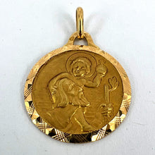 Load image into Gallery viewer, Vintage French Girard St Christopher 18K Yellow Gold Charm Pendant