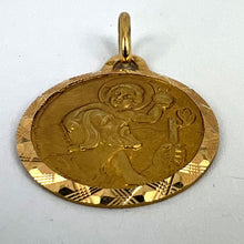 Load image into Gallery viewer, Vintage French Girard St Christopher 18K Yellow Gold Charm Pendant