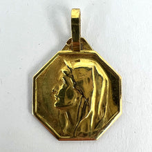 Load image into Gallery viewer, French Virgin Mary 18K Yellow Gold Medal Charm Pendant