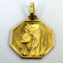 Load image into Gallery viewer, French Virgin Mary 18K Yellow Gold Medal Charm Pendant