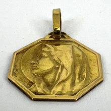 Load image into Gallery viewer, French Virgin Mary 18K Yellow Gold Medal Charm Pendant