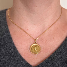 Load image into Gallery viewer, Vintage French St Christopher 18K Yellow Rose Gold Charm Pendant