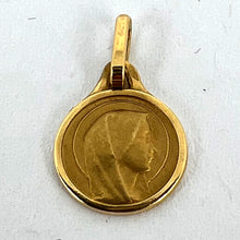 Load image into Gallery viewer, Small French Virgin Mary 18K Yellow Gold Medal Pendant Charm