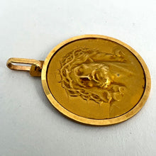 Load image into Gallery viewer, French Grun 18K Yellow Gold Jesus Christ Crown of Thorns Medal Charm Pendant