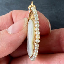 Load image into Gallery viewer, Vintage French 18K Yellow Gold Pearl Mother-of-Pearl Virgin Mary Charm Pendant