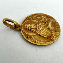 Load image into Gallery viewer, French Mazzoni 18K Yellow Gold St Therese Medal Charm Pendant