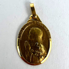 Load image into Gallery viewer, French 18K Yellow Gold St Therese Medal Charm Pendant