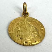Load image into Gallery viewer, French Saint Joseph and Jesus 18K Yellow Gold Medal Pendant