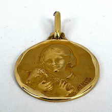 Load image into Gallery viewer, French Augis Saint John the Baptist Lamb 18K Yellow Gold Medal Pendant