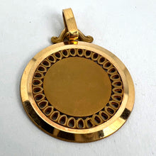 Load image into Gallery viewer, French Pierced Round 18K Yellow Gold Medal Pendant