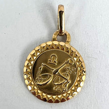 Load image into Gallery viewer, French Libra Zodiac Starsign 18K Yellow Gold Perroud Charm Pendant