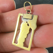 Load image into Gallery viewer, Vintage Deco Japanese Lady Geisha Kimono Enamel 18K Yellow Gold Charm Pendant
