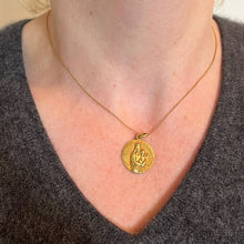 Load image into Gallery viewer, French Notre Dame de La Garde Marseille Madonna 18 Karat Yellow Gold Medal Charm Pendant