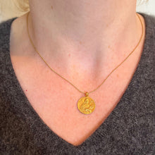 Load image into Gallery viewer, French Mazzoni 18K Yellow Gold St Therese Medal Charm Pendant