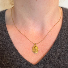 Load image into Gallery viewer, French 18K Yellow Gold St Therese Medal Charm Pendant