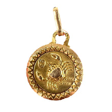 Load image into Gallery viewer, French Cancer Zodiac Starsign 18K Yellow Gold Perroud Charm Pendant