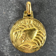 Load image into Gallery viewer, French 18K Yellow Gold Zodiac Cancer Charm Pendant