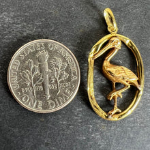 Load image into Gallery viewer, French 18K Yellow Rose Gold Stork Charm Pendant