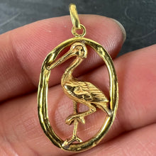 Load image into Gallery viewer, French 18K Yellow Rose Gold Stork Charm Pendant