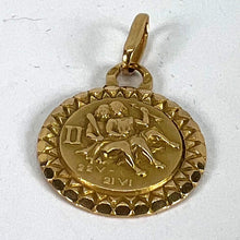 Load image into Gallery viewer, French Gemini Zodiac Starsign 18K Yellow Gold Perroud Charm Pendant