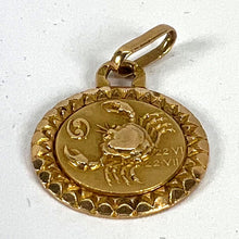 Load image into Gallery viewer, French Cancer Zodiac Starsign 18K Yellow Gold Perroud Charm Pendant
