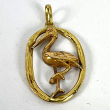 Load image into Gallery viewer, French 18K Yellow Rose Gold Stork Charm Pendant