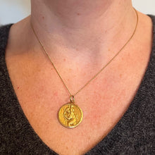 Load image into Gallery viewer, Vintage French St Christopher 18K Yellow Gold Charm Pendant Medal