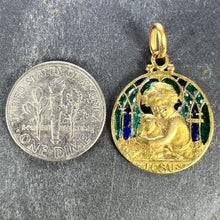 Load image into Gallery viewer, Becker Jesus Lamb of God Plique A Jour Enamel 18K Yellow Gold Pendant Medal