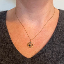 Load image into Gallery viewer, Blue Sapphire Spider 18K Yellow Gold Charm Pendant