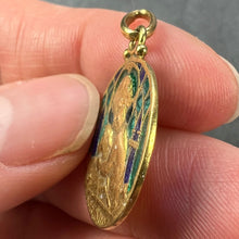 Load image into Gallery viewer, Becker Jesus Lamb of God Plique A Jour Enamel 18K Yellow Gold Pendant Medal