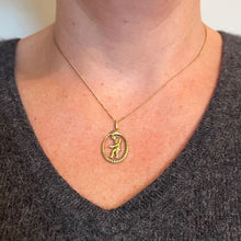 Load image into Gallery viewer, Ouroboros Serpent Snake Man 18K Yellow Gold Enamel Charm Pendant