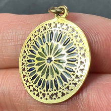Load image into Gallery viewer, French Window Plique A Jour Enamel 18K Yellow Gold Pendant Medal