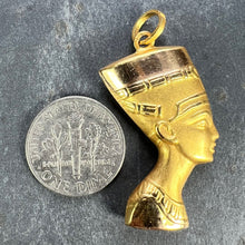 Load image into Gallery viewer, 18K Yellow Gold Egyptian Nefertiti Bust Charm Pendant