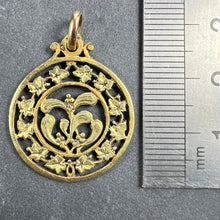 Load image into Gallery viewer, French Forever Love Mistletoe Ivy 18K Yellow Gold Charm Pendant