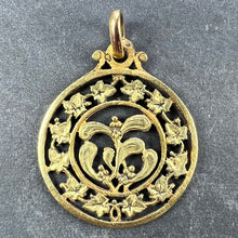 Load image into Gallery viewer, French Forever Love Mistletoe Ivy 18K Yellow Gold Charm Pendant