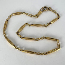 Load image into Gallery viewer, French 18K Yellow Gold Fancy Faceted Curb Link Watch Chain Necklace