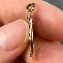 Load image into Gallery viewer, French Vernon Jesus Christ 18K Yellow Gold Ruby Charm Medal Pendant