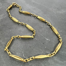 Load image into Gallery viewer, French 18K Yellow Gold Fancy Faceted Curb Link Watch Chain Necklace