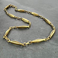 Load image into Gallery viewer, French 18K Yellow Gold Fancy Faceted Curb Link Watch Chain Necklace