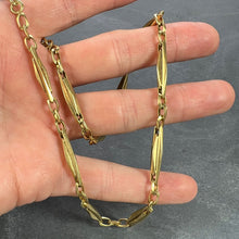 Load image into Gallery viewer, French 18K Yellow Gold Fancy Faceted Curb Link Watch Chain Necklace